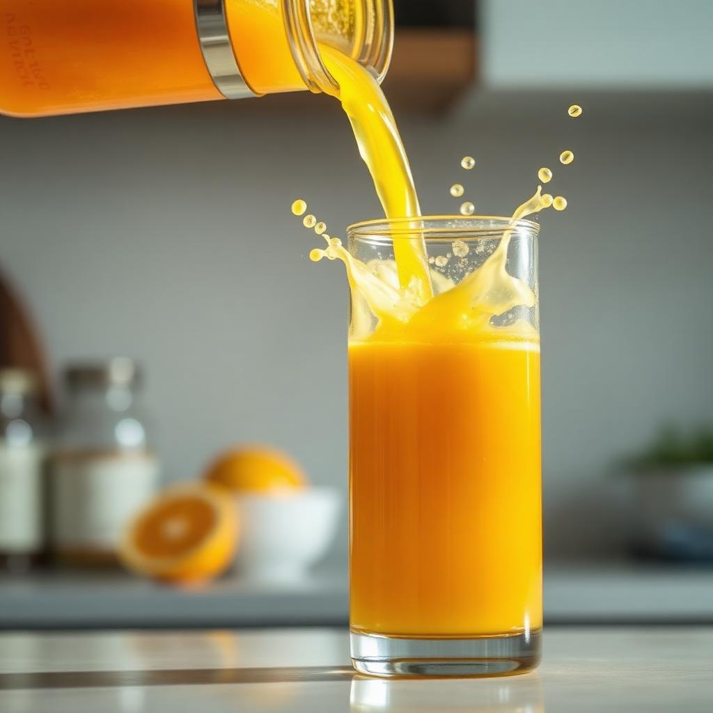 Orange juice pour