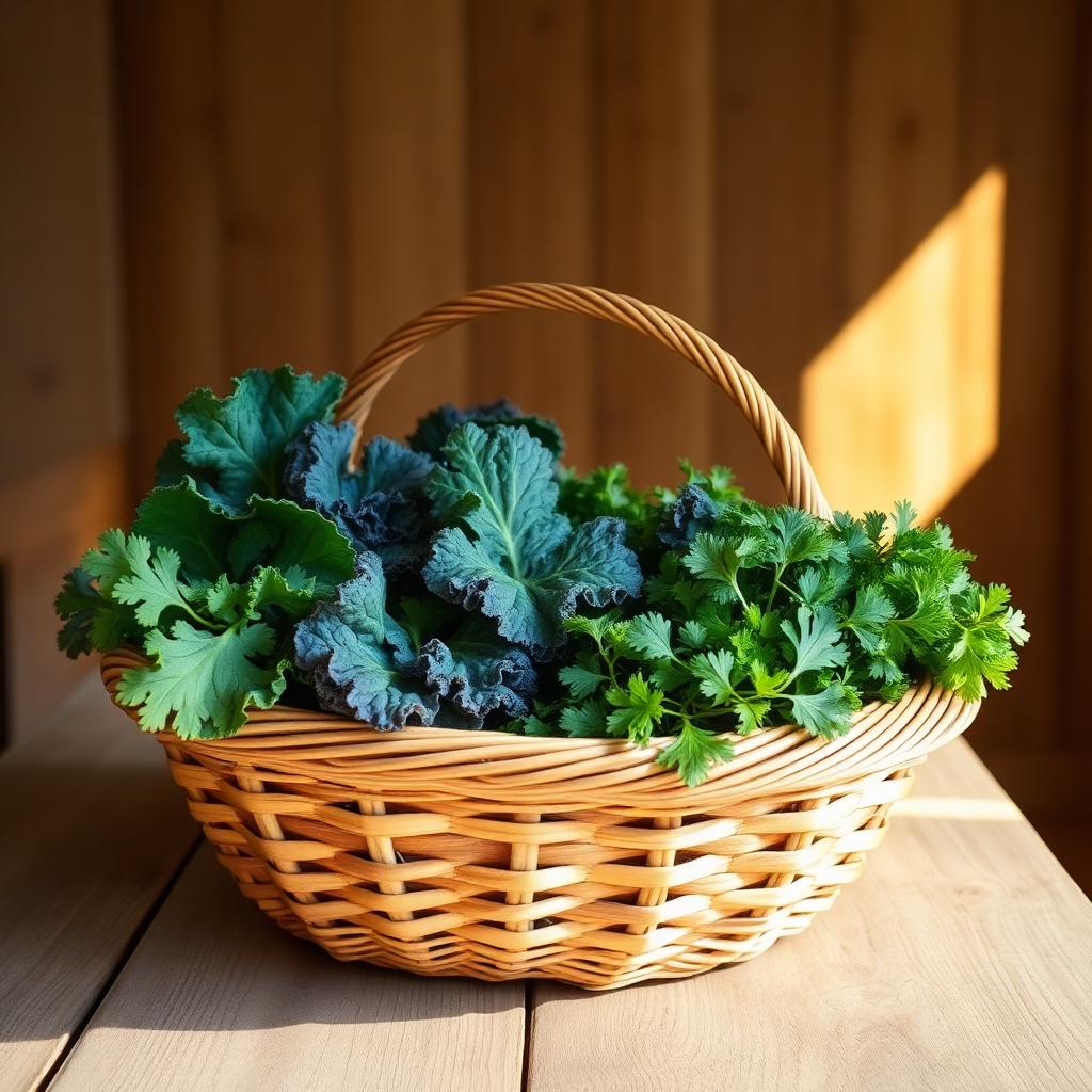 Basket of leafy greens